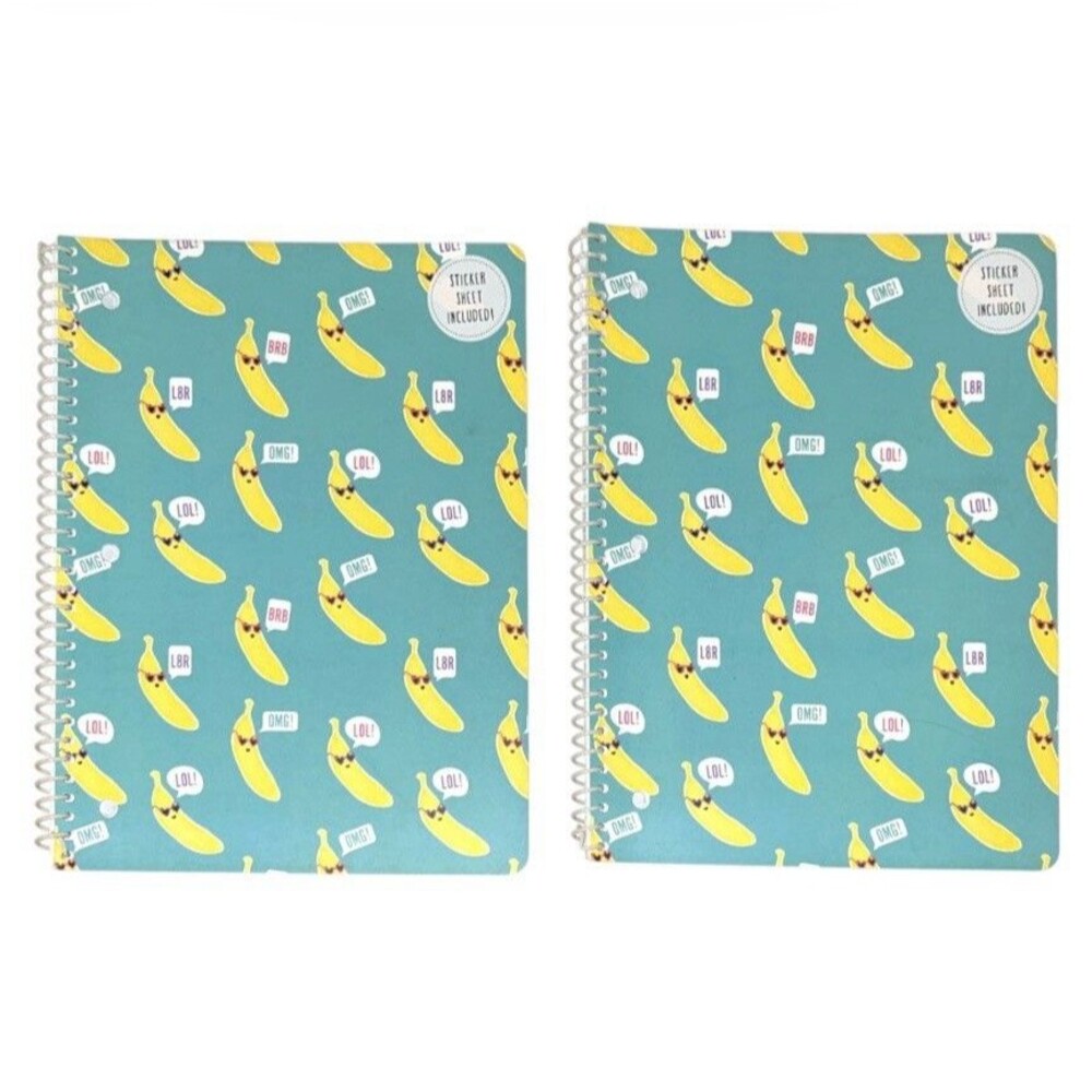 2x Gartner Studios Decorative College Ruled Spiral Notebook 70 Sheets Each